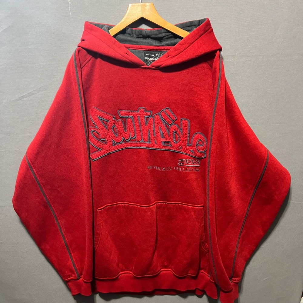 Southpole Authentic Collection Red Embroidered Hoodie XXL Y2K Streetwear RN82628